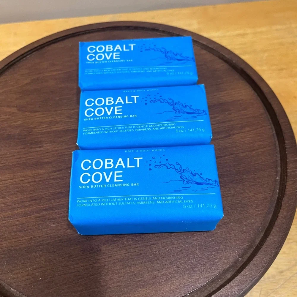 Bath & Body Works Cobalt Cove Shea Butter Cleansing Bar Soap 5oz Set of 3 New‎